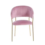 Krzesło na złotych nogach tapicerowane różowe K4-ZA front